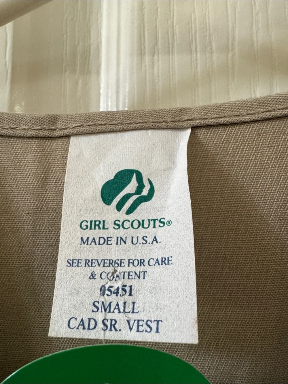 Girl Scouts Cadette Senior Ambassador Khaki Vest Teen Small